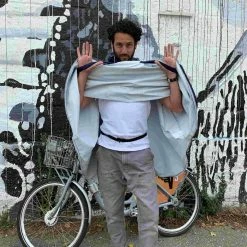 Poncho Anti-pluie Unisexe Pour Adultes Le Temps Des Grenouilles -Béquilles vélo Ventes cape de pluie velo bleu impermeable Le Temps des Grenouilles 1