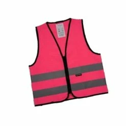 Gilet De Sécurité Enfant à Vélo Haute Visibilité Rose Wowow -Béquilles vélo Ventes gilet de securite enfant a velo rose small full