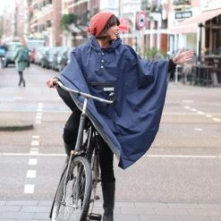 Poncho Imperméable Bleu Marine Pour Cycliste The Peoples Poncho