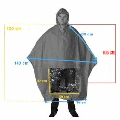 Hooodie Poncho Pluie Bleu Marine Avec Fenêtre Pour Lumière De Vélo -Béquilles vélo Ventes poncho pluie bleu marine avec fenetre pour lumiere de velo full 3