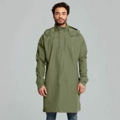 Poncho Pluie Respirant Et étanche Unisexe Vert Olive Mosse Basil
